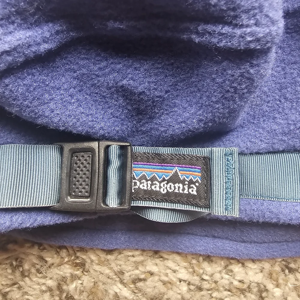 Patagonia blue lavander‎ green strap warm hat kids L